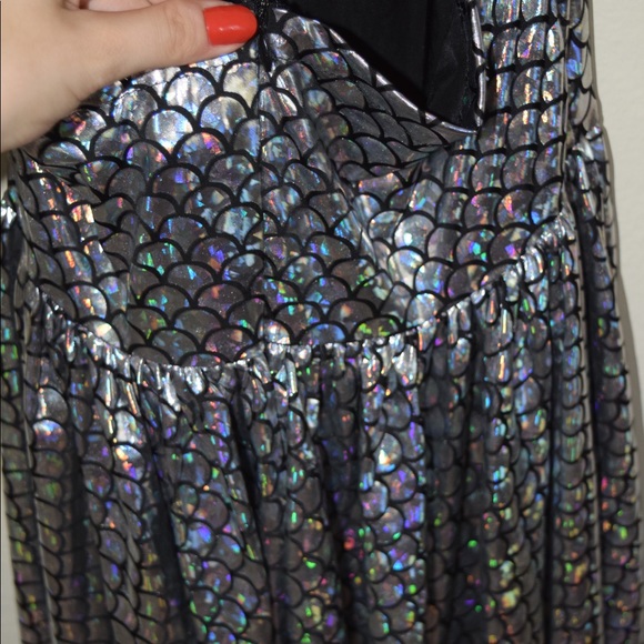 Holographic Mermaid Print Halter Dress - Picture 5 of 5